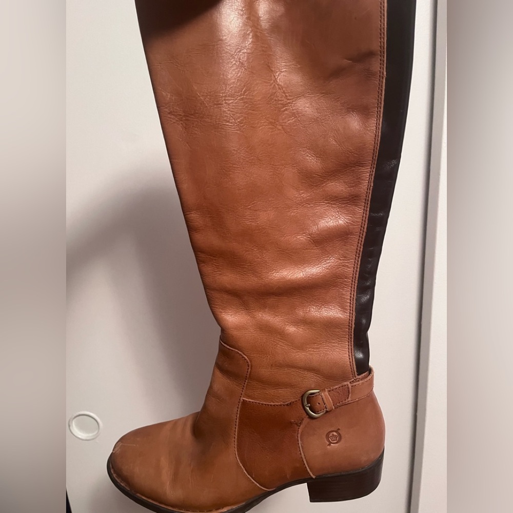 Born brown leather riding boots
